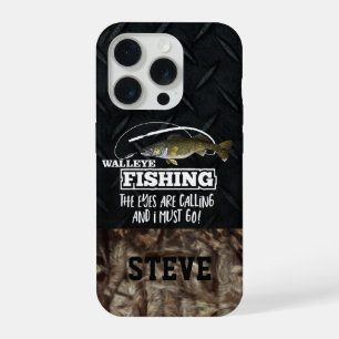 Camouflage Funny Walleye Fishing Zitat Name Angler iPhone 15 Pro Hülle