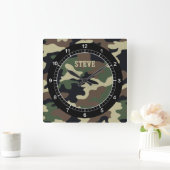 Camouflage für den benutzerdefinierten Wald Quadratische Wanduhr (Zuhause)