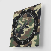 Camouflage für den benutzerdefinierten Wald Quadratische Wanduhr (Winkel)