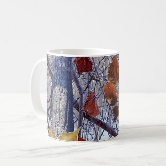 Camouflage für den ersten Schneewinterwald Kaffeetasse (Vorderseite Links)