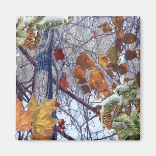 Camouflage für den ersten Schneewinterwald Magnet