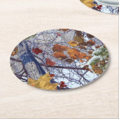 Camouflage für den ersten Schneewinterwald Runder Pappuntersetzer (Angewinkelt)