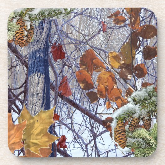 Camouflage für den ersten Schneewinterwald Untersetzer (Vorderseite)