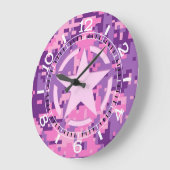 Camouflage für Girly Hot Pink Große Wanduhr (Winkel)