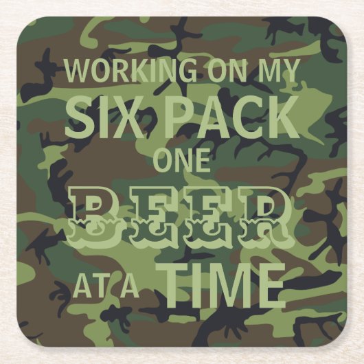 Camouflage für mein Sixpack Rechteckiger Pappuntersetzer (Vorderseite)