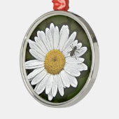 Camouflage-Gänseblümchen Silbernes Ornament (Links)