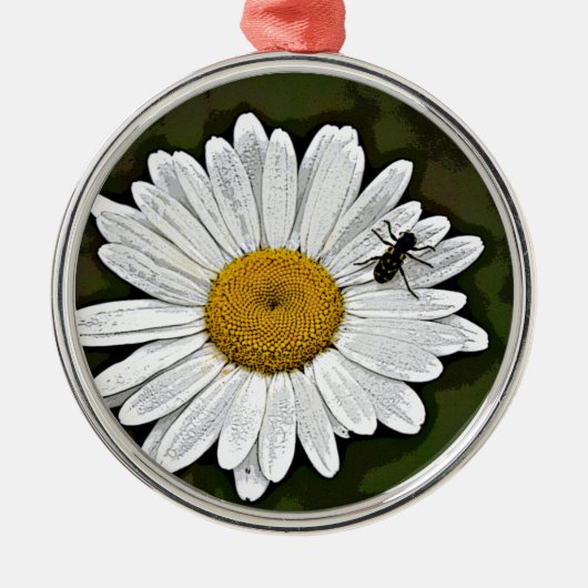 Camouflage-Gänseblümchen Silbernes Ornament (Vorne)