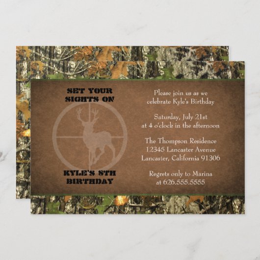 Camouflage Geburtstag Junge Einladungen (Vorne/Hinten)