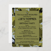 Camouflage Geburtstagspartei Einladung (Vorne/Hinten)