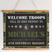 Camouflage Geburtstagsparty Willkommensunterschrif Poster