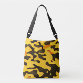 Camouflage gelbes schwarzes Muster Crossbody Bags Tragetaschen Mit Langen Trägern