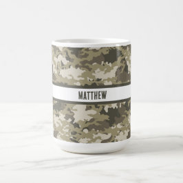 Camouflage, Gemüsegarnele, Braun, Grüntöne Persona Kaffeetasse