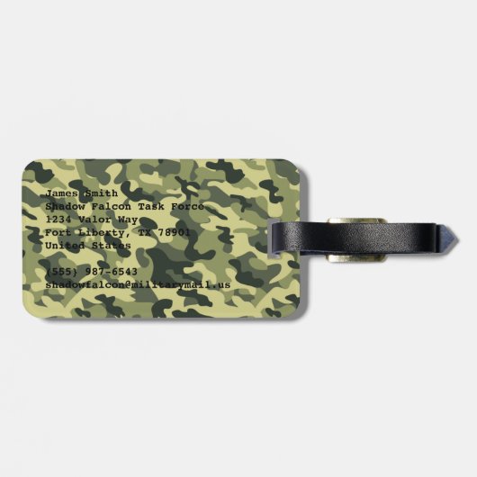 Camouflage Gepäckanhänger (Rückseite horizontal)