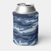 Camouflage Gepunktet Denim Jeans Pattern Dosenkühler (Kanne Rückseite)