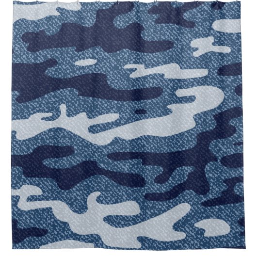 Camouflage Gepunktet Denim Jeans Pattern Duschvorhang (Vorderseite)