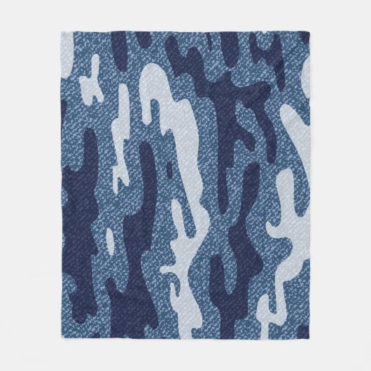 Camouflage Gepunktet Denim Jeans Pattern Fleecedecke (Vorderseite)