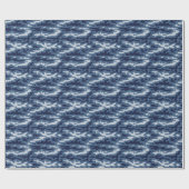 Camouflage Gepunktet Denim Jeans Pattern Geschenkpapier (Flach)