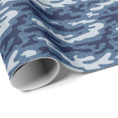 Camouflage Gepunktet Denim Jeans Pattern Geschenkpapier (Rolleneckpunkt)