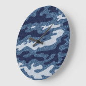 Camouflage Gepunktet Denim Jeans Pattern Große Wanduhr (Winkel)