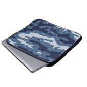 Camouflage Gepunktet Denim Jeans Pattern Laptopschutzhülle (Vorne Knopf)