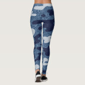 Camouflage Gepunktet Denim Jeans Pattern Leggings (Rückseite)