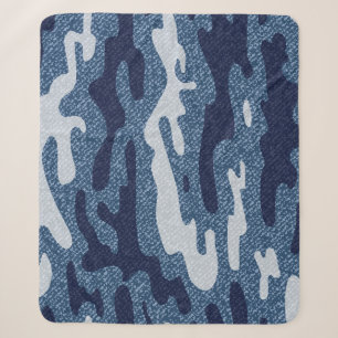 Camouflage Gepunktet Denim Jeans Pattern Sherpadecke