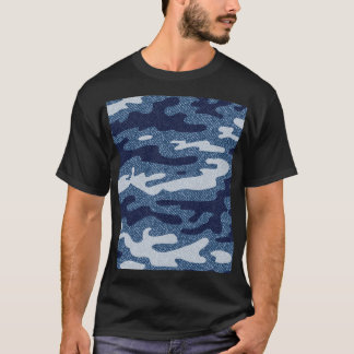 Camouflage Gepunktet Denim Jeans Pattern T-Shirt