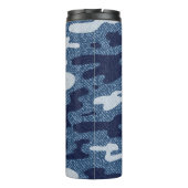 Camouflage Gepunktet Denim Jeans Pattern Thermosbecher (Rückseite)