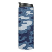 Camouflage Gepunktet Denim Jeans Pattern Thermosbecher (Nach rechts gedreht)