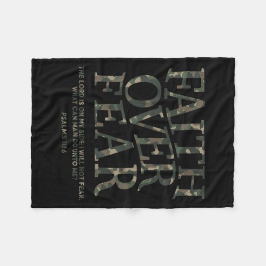 Camouflage Glaube über Angst Christlich Jesus Juge Fleecedecke (Vorderseite (Horizontal))