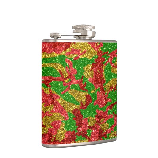 Camouflage Gold Xmas Muster Flachmann (Rechts)