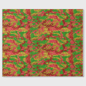 Camouflage Gold Xmas Muster Geschenkpapier (Flach)