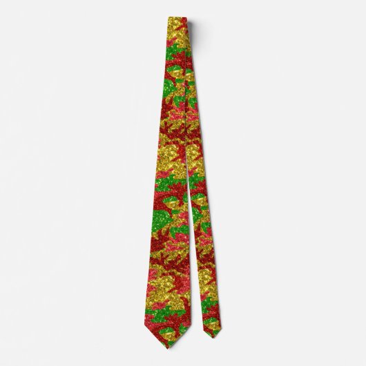 Camouflage Gold Xmas Muster Krawatte (Vorderseite)