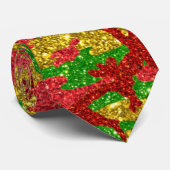 Camouflage Gold Xmas Muster Krawatte (Gerollt)