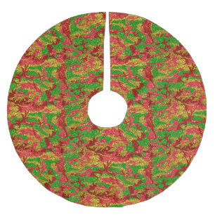 Camouflage Gold Xmas Muster Polyester Weihnachtsbaumdecke
