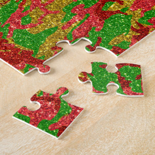 Camouflage Gold Xmas Muster Puzzle