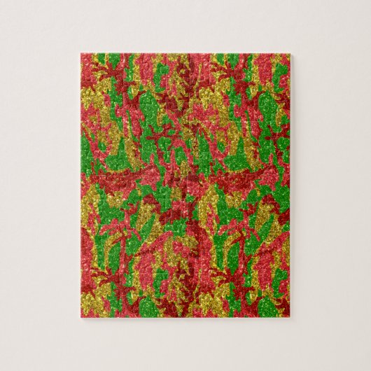Camouflage Gold Xmas Muster Puzzle (Vertikal)