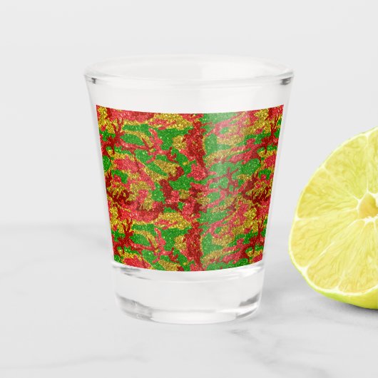 Camouflage Gold Xmas Muster Schnapsglas (Vorderseite)