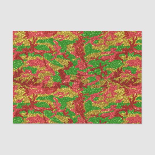 Camouflage Gold Xmas Muster Seidenpapier (Vorderseite)