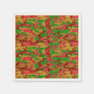 Camouflage Gold Xmas Muster Serviette