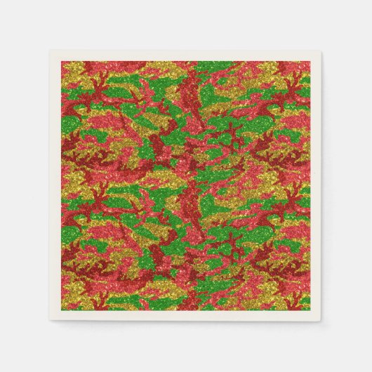 Camouflage Gold Xmas Muster Serviette (Vorderseite)