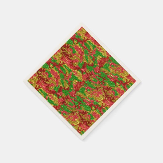 Camouflage Gold Xmas Muster Serviette (Ecke)