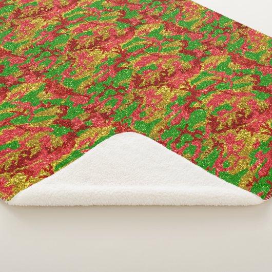 Camouflage Gold Xmas Muster Sherpadecke (3/4)