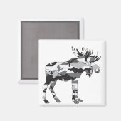 Camouflage-Grau-Elch Magnet (Vorderseite/Rückseite)