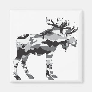 Camouflage-Grau-Elch Magnet