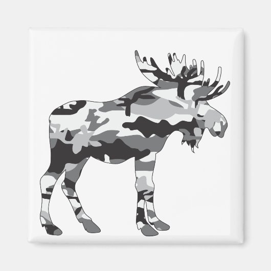 Camouflage-Grau-Elch Magnet (Vorne)
