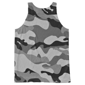 Camouflage grau komplett bedrucktes tanktop
