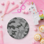 Camouflage Graues Zubehör Pappteller (Party)
