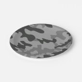 Camouflage Graues Zubehör Pappteller (Schrägansicht)
