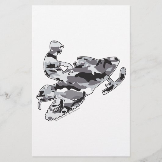 Camouflage Gray Sled auf Schwarz Briefpapier (Vorderseite)